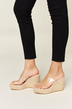 Load image into Gallery viewer, Forever Link Clear Strap Espadrille Platform Wedge Sandals
