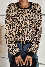 Load image into Gallery viewer, Leopard Round Neck Dropped Shoulder Sweatshirt
