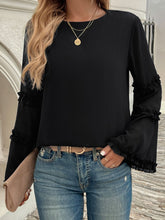 Load image into Gallery viewer, Devine Frill Round Neck Long Sleeve Top
