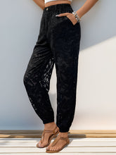 Load image into Gallery viewer, Perfee Pocketed Lace Elastic Waist Pants
