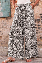 Load image into Gallery viewer, Leopard Drawstring Wide Leg Pants
