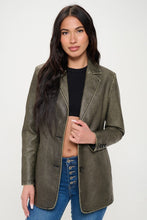 Load image into Gallery viewer, Coalition LA Single-Breasted Vegan Leather Blazer
