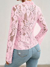 Load image into Gallery viewer, Tied V-Neck Long Sleeve Lace Top
