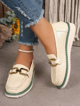 Load image into Gallery viewer, PU Leather Buckle Trim Loafers
