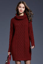 Load image into Gallery viewer, Woven Right Full Size Mixed Knit Cowl Neck Dropped Shoulder Sweater Dress
