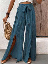 Load image into Gallery viewer, Honey Tied Slit Wide Leg Pants
