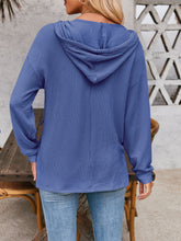 Load image into Gallery viewer, Double Take Drawstring Dropped Shoulder Long Sleeve Hoodie
