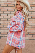 Load image into Gallery viewer, Plaid Button Up Long Sleeve Shacket
