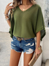 Load image into Gallery viewer, V-Neck Batwing Sleeve Knit Top
