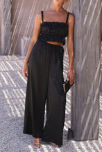 Load image into Gallery viewer, Ruffled Sleeveless Top and Wide Leg Pants Set
