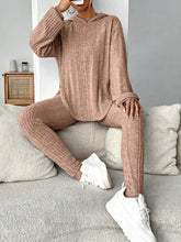 Load image into Gallery viewer, Round Neck Dropped Shoulder Hoodie and Pants Set
