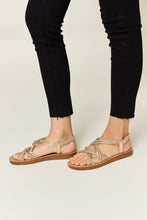 Load image into Gallery viewer, Forever Link Rhinestone Crisscross Flat Sandals
