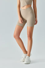 Load image into Gallery viewer, V-Waist Ribbed Sports Biker Shorts with Pockets
