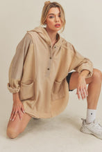 Load image into Gallery viewer, Aemi+Co Slit Half Snap Oversize Hoodie
