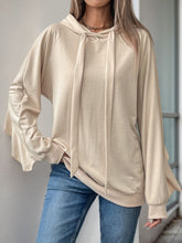 Load image into Gallery viewer, Perfee Drawstring Ruffled Long Sleeve Hoodie
