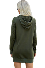 Load image into Gallery viewer, Drawstring Long Sleeve Hooded Mini Dress
