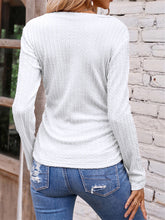 Load image into Gallery viewer, Full Size Ruched V-Neck Long Sleeve T-Shirt
