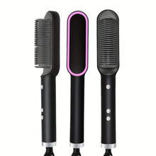 Load image into Gallery viewer, 2-in-1 Electric Hair Straightener Brush Hot Comb Adjustment Heat Styling Curler Anti-Scald Comb, 2-in-1 Styling Tool For Long-Lasting Curls And Straight Hair
