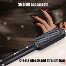 Load image into Gallery viewer, 2-in-1 Electric Hair Straightener Brush Hot Comb Adjustment Heat Styling Curler Anti-Scald Comb, 2-in-1 Styling Tool For Long-Lasting Curls And Straight Hair
