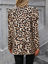 Load image into Gallery viewer, Leopard Open Front Puff Sleeve Jacket
