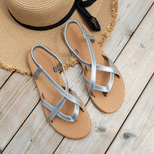 Load image into Gallery viewer, PU Leather Crisscross Flat Sandals
