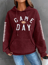 Load image into Gallery viewer, GAME DAY Football Drawstring Long Sleeve Hoodie
