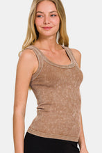 Load image into Gallery viewer, Zenana 2 Way Neckline Washed Ribbed Cropped Tank
