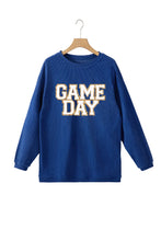 Load image into Gallery viewer, GAME DAY Round Neck Long Sleeve Sweatshirt
