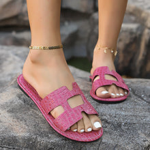 Load image into Gallery viewer, Crocodile Pattern Open-Toe PU Leather Sandals
