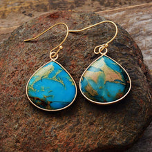 Load image into Gallery viewer, 18K Gold-Plated Natural Stone Earrings
