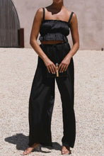 Load image into Gallery viewer, Ruffled Sleeveless Top and Wide Leg Pants Set
