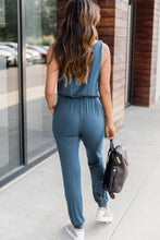 Load image into Gallery viewer, Drawstring Round Neck Sleeveless Jumpsuit
