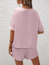 Load image into Gallery viewer, Waffle-Knit Top and Shorts Set
