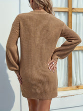 Load image into Gallery viewer, V-Neck Dropped Shoulder Mini Sweater Dress
