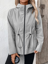 Load image into Gallery viewer, Ivy Lane Drawstring Zip Up Hooded Jacket
