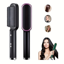 Load image into Gallery viewer, 2-in-1 Electric Hair Straightener Brush Hot Comb Adjustment Heat Styling Curler Anti-Scald Comb, 2-in-1 Styling Tool For Long-Lasting Curls And Straight Hair
