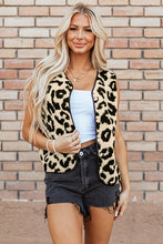 Load image into Gallery viewer, Leopard Button Up Vest Coat
