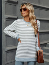 Load image into Gallery viewer, Striped Round Neck Long Sleeve T-Shirt
