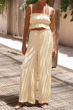 Load image into Gallery viewer, Ruffled Sleeveless Top and Wide Leg Pants Set
