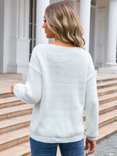 Load image into Gallery viewer, Decor Button Drop Shoulder Knit Top
