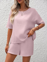 Load image into Gallery viewer, Waffle-Knit Top and Shorts Set
