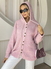 Load image into Gallery viewer, Drawstring Button Down Hooded Cardigan
