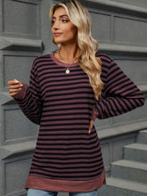 Load image into Gallery viewer, Striped Round Neck Long Sleeve T-Shirt
