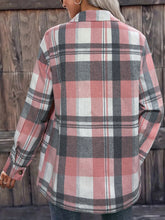 Load image into Gallery viewer, Pocketed Plaid Collared Neck Shacket
