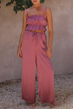 Load image into Gallery viewer, Ruffled Sleeveless Top and Wide Leg Pants Set
