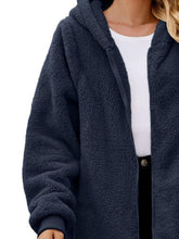 Load image into Gallery viewer, Fuzzy Pocketed Zip Up Long Sleeve Hooded Jacket
