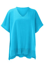 Load image into Gallery viewer, Slit V-Neck Half Sleeve Knit Top
