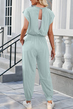 Load image into Gallery viewer, Round Neck Cap Sleeve Jumpsuit
