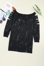 Load image into Gallery viewer, Splatter Cutout Off-Shoulder Mini Dress
