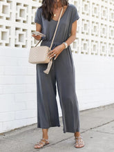 Load image into Gallery viewer, V-Neck Short Sleeve Jumpsuit
